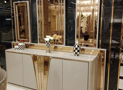 Luxuriöser Modern Kommode mit 3x Spiegel Exklusives Design und Hochwertige